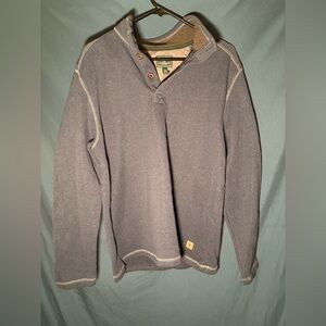 G.H. Bass & Co. Gray and Green Button-Collar Sweater